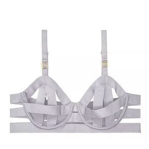 NWT‎ Victorias Secret Luxe Lingerie Unlined Banded Balconet Bra Pearl Stone 34DD